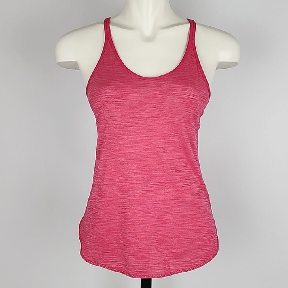 Lululemon Racerback Tank Heathered Pink Split Straps Lightweight Stretch Sz 4/6